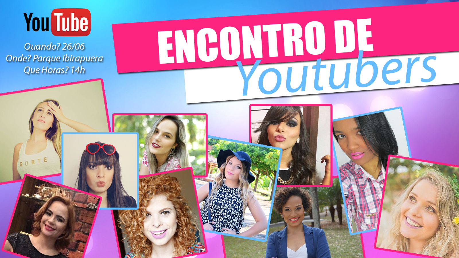 encontro de blogueiras banner retangular youtubers